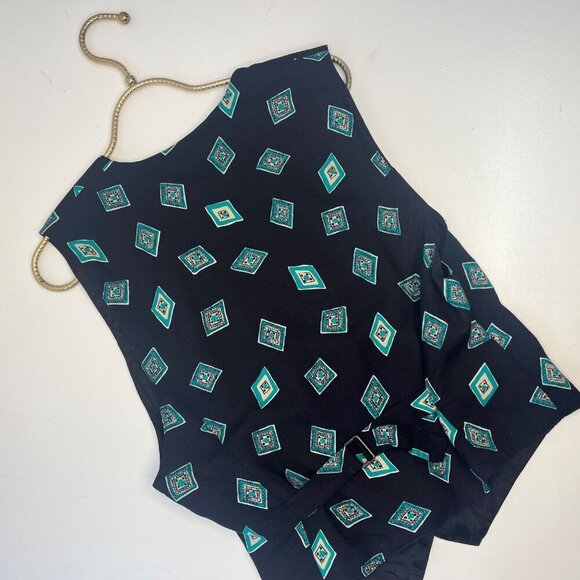 Worthington Vest Vintage 80s 90s Ladies Size Small Geometric Print USA Made - Picture 2 of 5